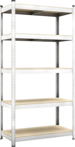 Raft metalic de depozitare Nex Budget 1800x900x400 mm, 5 rafturi MDF, galvanizat