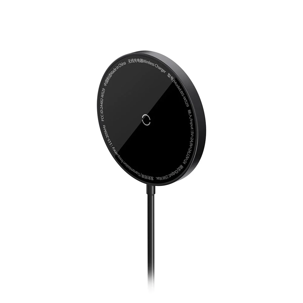Baseus беспроводное зарядное устройство simple mini magnetic type-c 15w (magsafe для iphone 12/13/14), черное 3