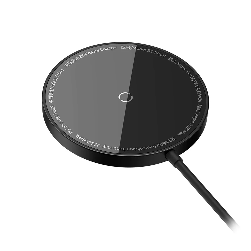 Baseus беспроводное зарядное устройство simple mini magnetic type-c 15w (magsafe для iphone 12/13/14), черное 2