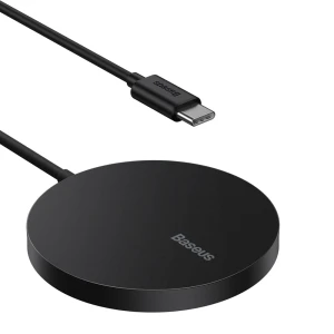 Baseus беспроводное зарядное устройство simple mini magnetic type-c 15w (magsafe для iphone 12/13/14), черное
