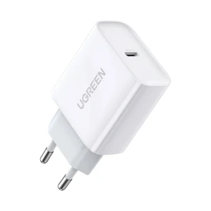 Сетевое зарядное устройство ugreen type-c pd3.0 20w eu cd137, белое