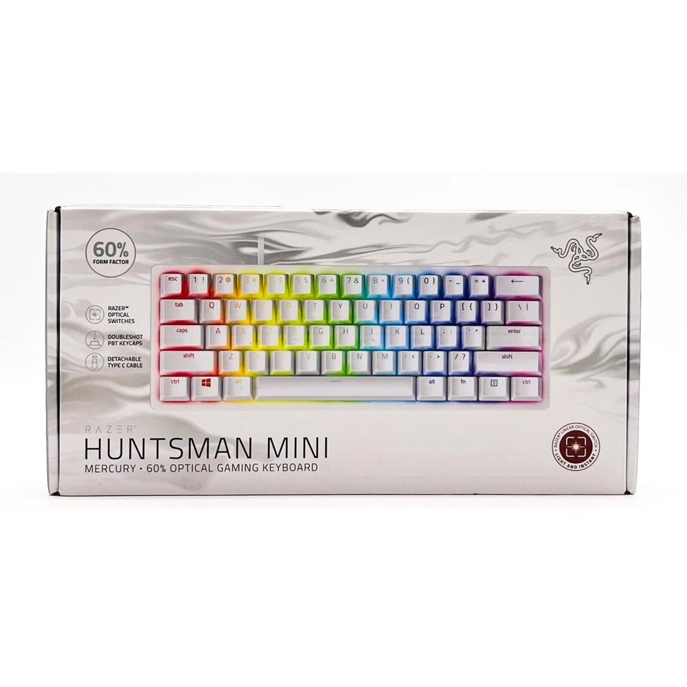 Razer keyboard optical huntsman mini 60% clicky purple switch us layout mercury edition 3