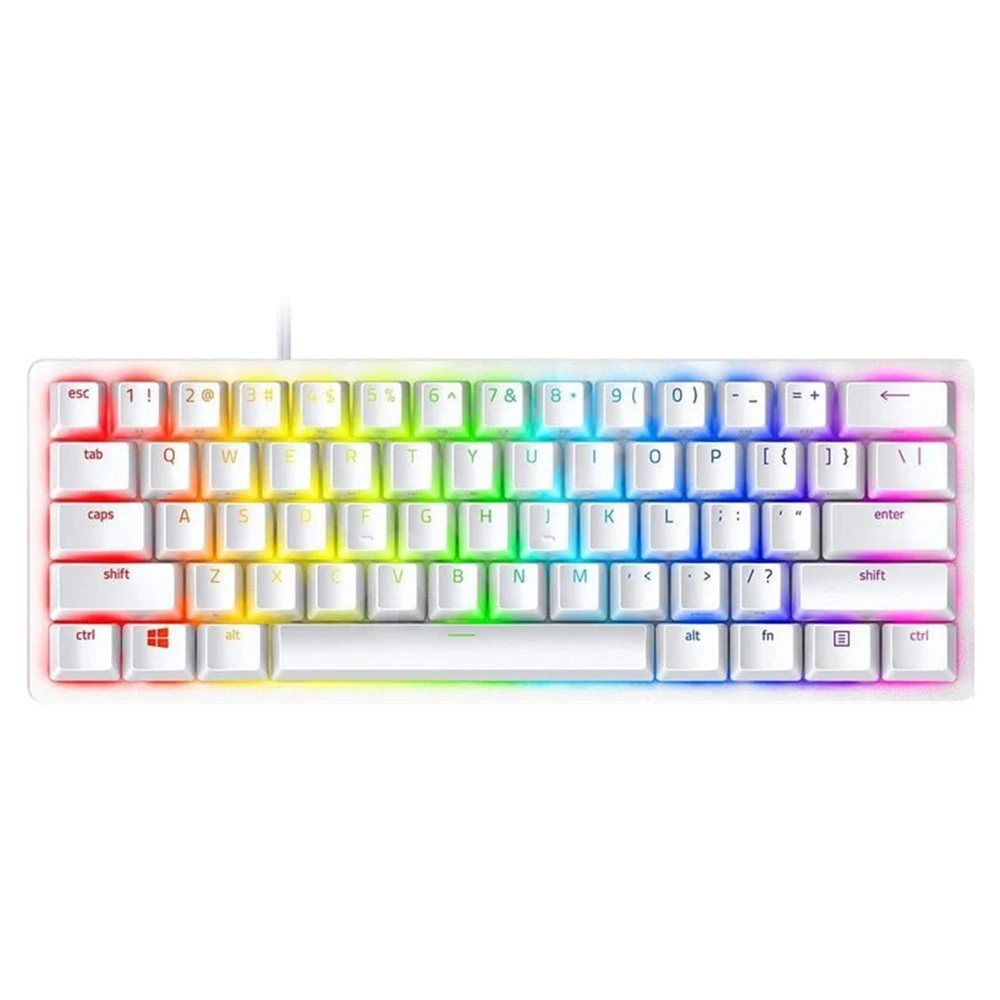 Razer keyboard optical huntsman mini 60% clicky purple switch us layout mercury edition 2