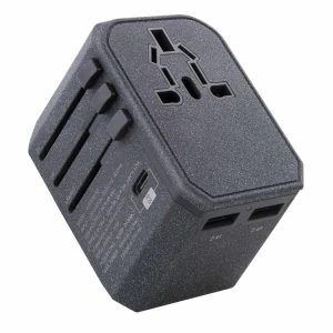 Uniq tavel adapter charcoal 18w, black