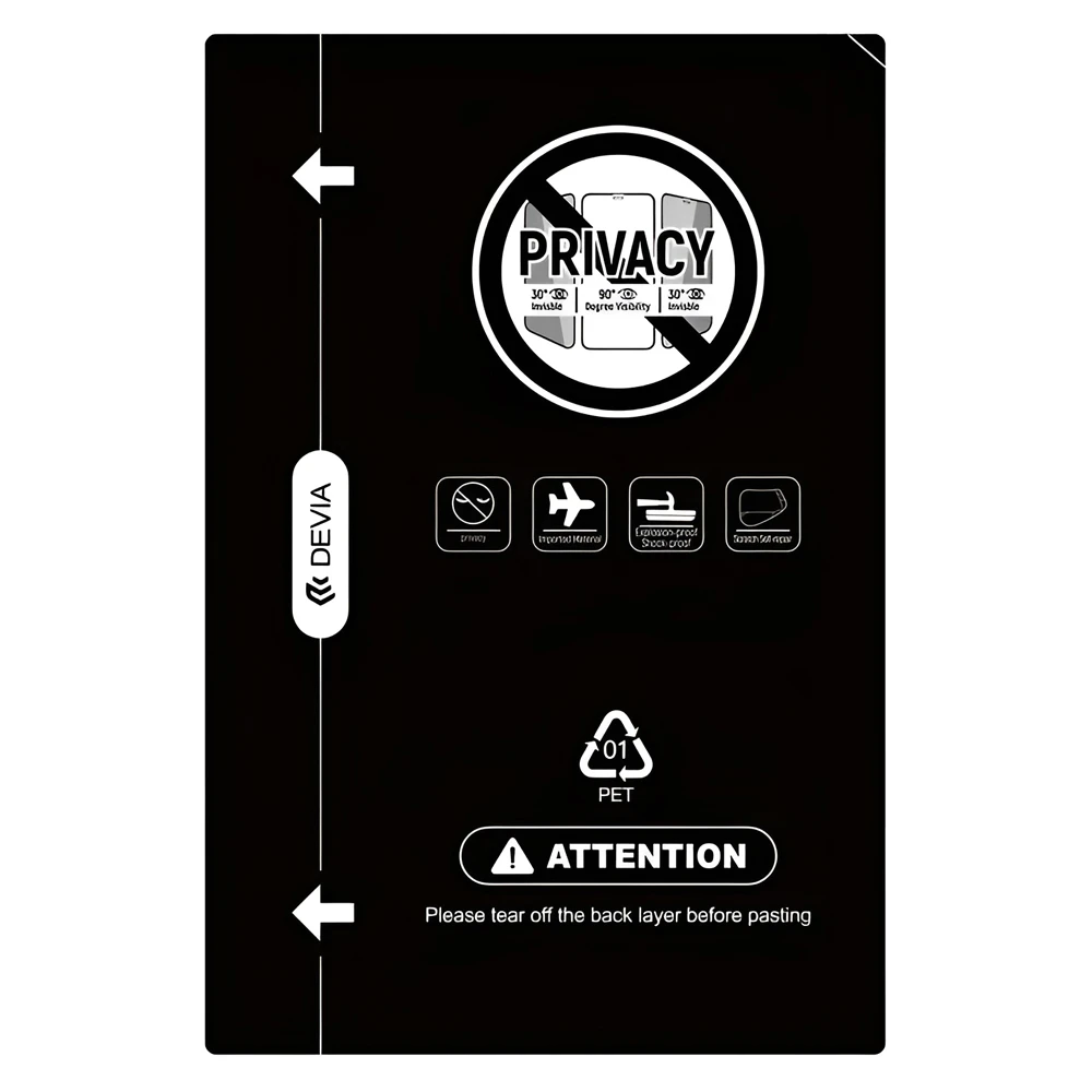 Devia intelligent tpu soft privacy protector передняя пленка 0,18 мм (1 шт.) 2