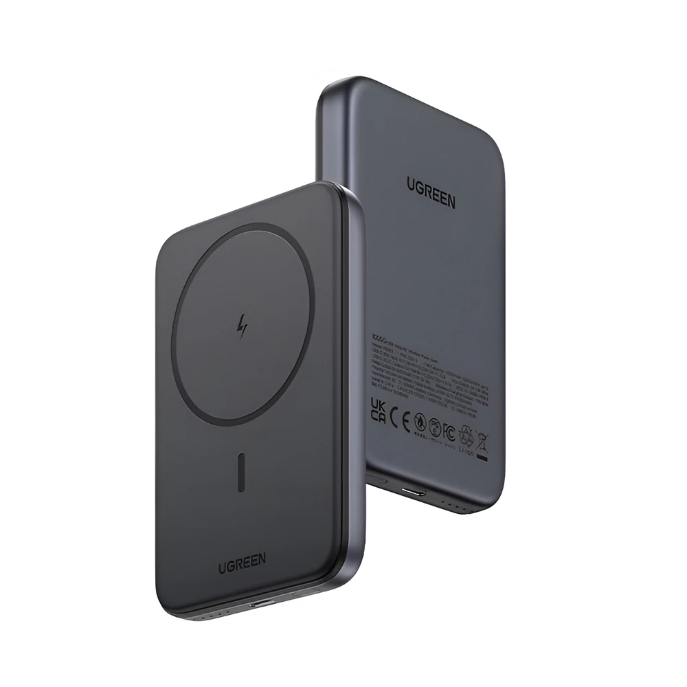 Ugreen power bank mini magnetic wireless qi 10000mah, 20w, космический серый 3