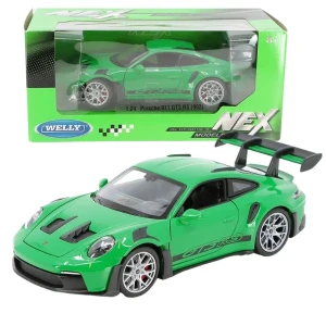 Mașina metalică de colecție porsche 911 gt3 rs (992) 1:24 welly, verde