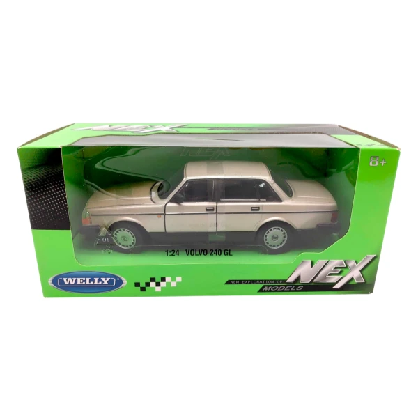 Mașina metalică de colecție volvo 240 gl 1:24 welly, auriu 3