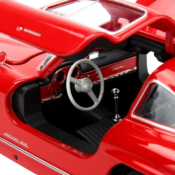 Mașina metalică de colecție mercedes-benz 300 sl 1:24 welly, roșu 8