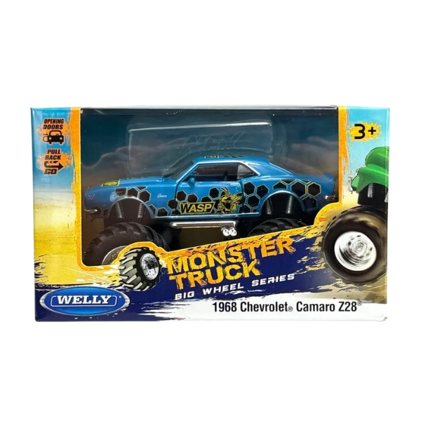 Monster truck metalic 1968 chevrolet camaro z28 1:34, big wheel 3