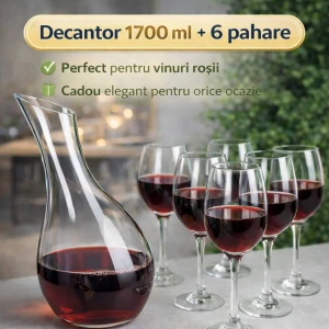 Decantor 1700 ml + 6 pahare (teh3057) Thumbnail 1