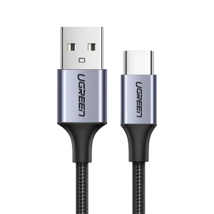 Ugreen кабель nylon braided+aluminum usb-a на type-c 480mbps, серый Thumbnail 2