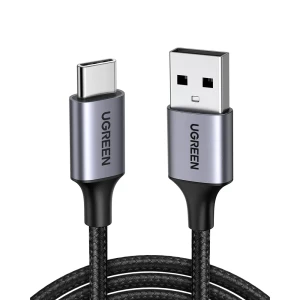 Ugreen кабель nylon braided+aluminum usb-a на type-c 480mbps, серый