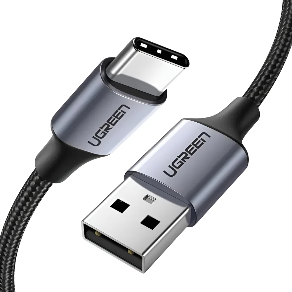 Ugreen кабель nylon braided+aluminum usb-a на type-c 480mbps, серый 3
