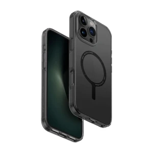 Чехол uniq hybrid clario (eco) для iphone 16 pro max с magclick зарядкой, smoke