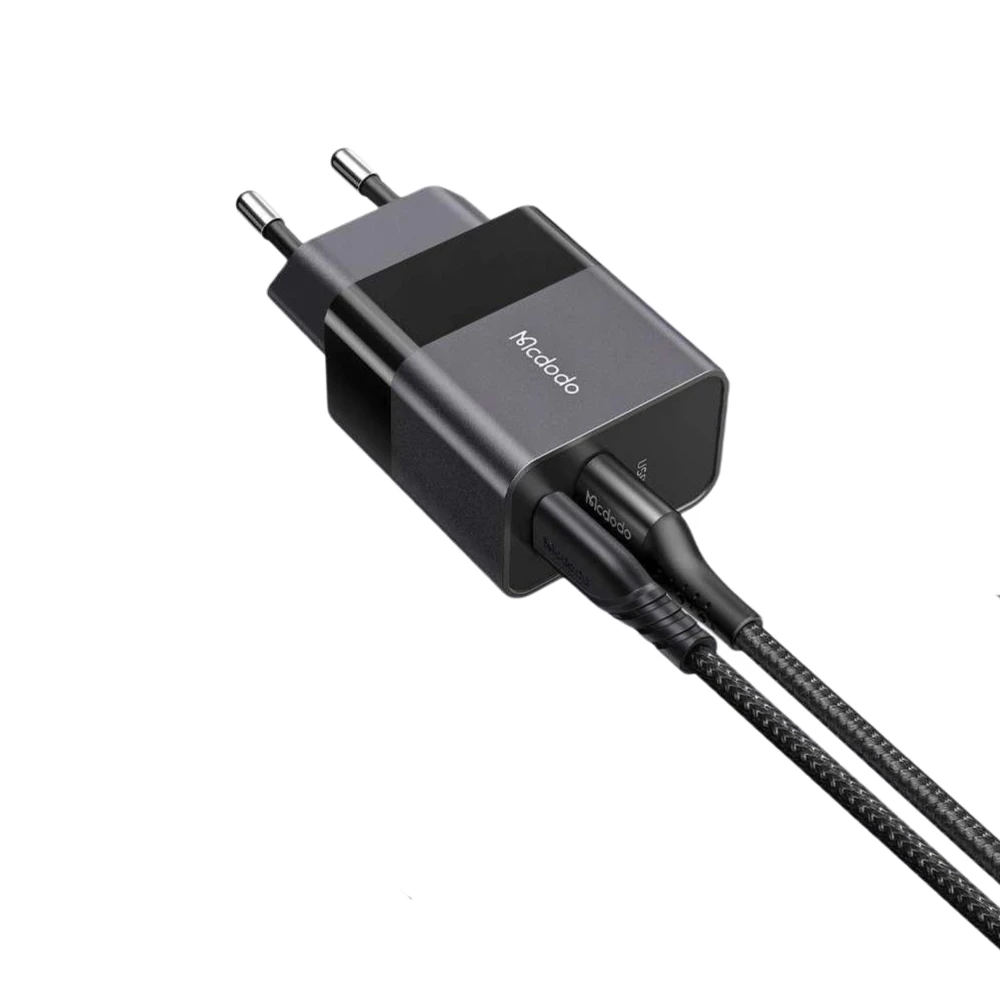 Сетевое зарядное устройство mcdodo hydrogen series 3a 1*usb-a+1*type-c 20w, черное 2