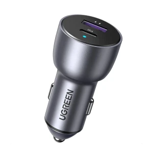Ugreen car charger 1*usb-a+1*type-c aluminum 3a 60w, grey