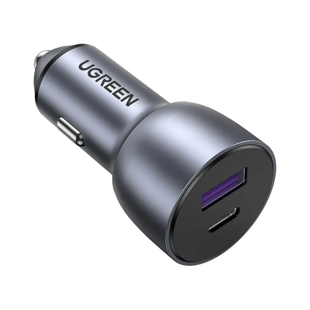 Ugreen car charger 1*usb-a+1*type-c aluminum 3a 60w, grey 2