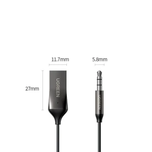 Ugreen аудио приемник bluetooth v5.0 для автомобиля, usb-a и 3.5 мм cm309, черный Thumbnail 3