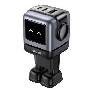 Ugreen nexode робот зарядное устройство gan usb-a+2*usb-c 65w, черное