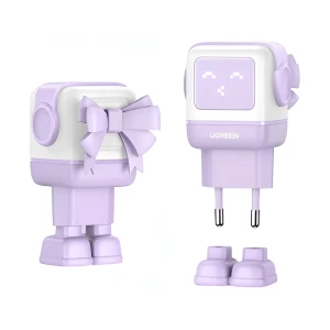 Ugreen nexode robot gan зарядное устройство usb-a+2*usb-c 65w, фиолетовое
