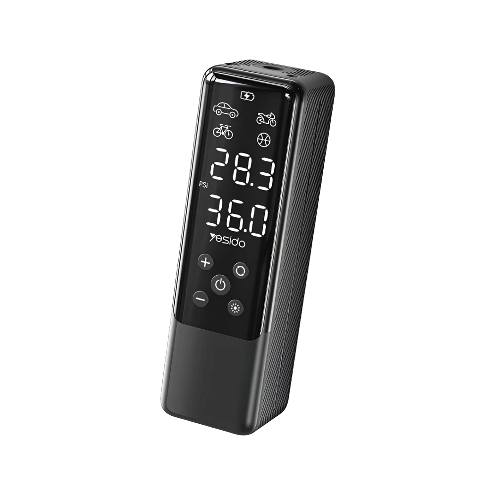 Yesido air pump multifunction 20 cylinders, 3 mins from 2.0 to 2.5 bar 12-24v plug and play universal cigarette lighter socket,vc05, black  3