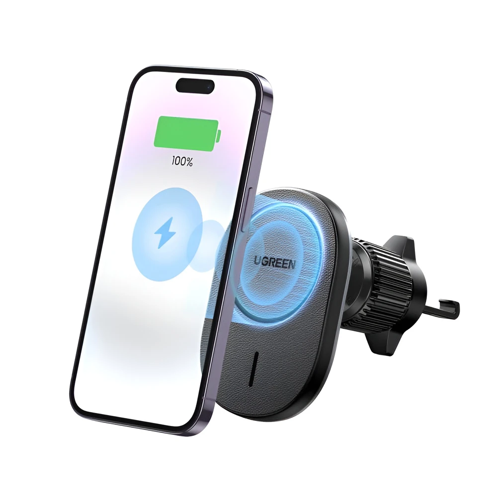 Автомобильное беспроводное магнитное зарядное устройство ugreen для крепления на вентиляционную решетку cd345, черное 3