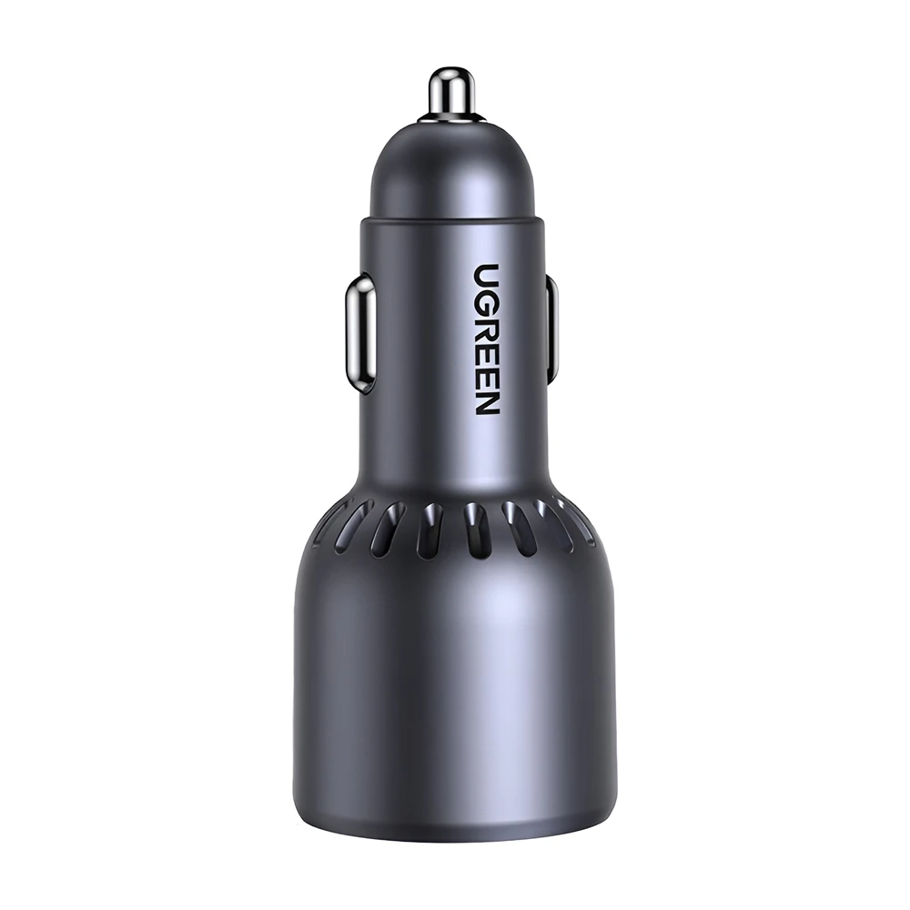 Ugreen car charger 2*type-c+1*usb-a aluminum 3a 75w, grey 2