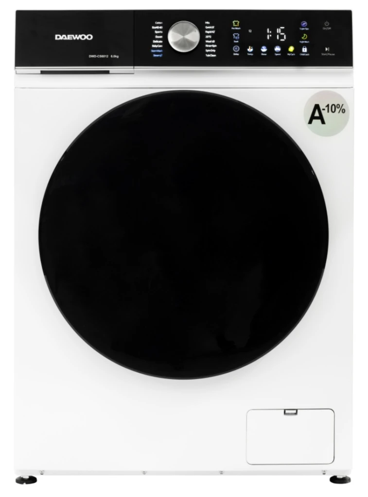 Masina de spalat rufe daewoo dwd-cs6012,  6 kg / 1000rpm, 44cm, clasa a, motor inverter, program abur, 16 program, alb 8