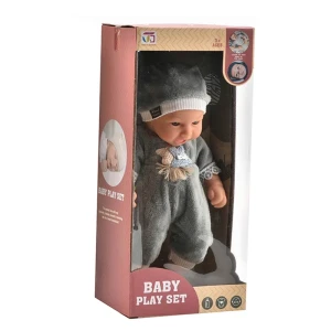 Bebe în pijamă gri, 25 cm Thumbnail 2