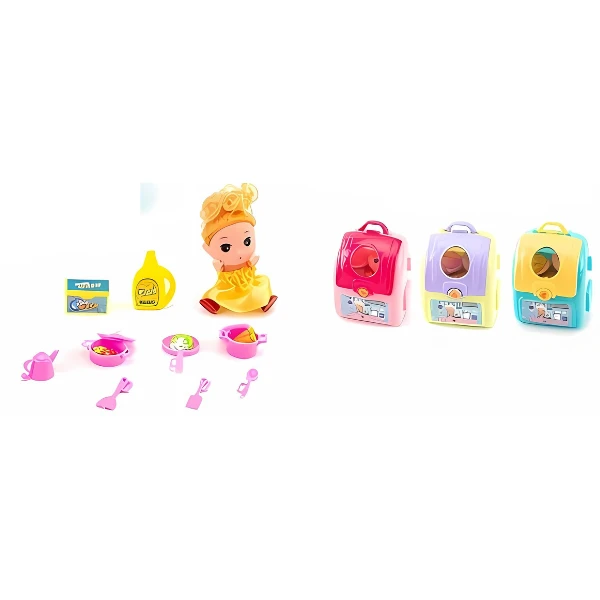 Set de joacă ,,bucătărie” cu 12 articole și rucsac pentru depozitare 4