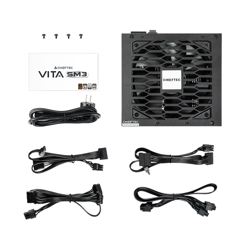 Блок питания для компьютеров chieftec vita sm3, 750вт, atx, полумодульный 8