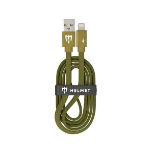 Кабель helmet usb на lightning kevlar плоский 2.1a 1м, камуфляж