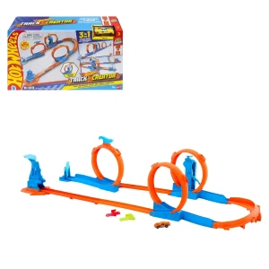 Set de joacă hot wheels "track creator" - bucla triplă