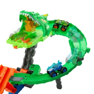 Set de joacă hot wheels "demolarea dragonului" cu 2 mașini monster trucks 1:64 Thumbnail 5