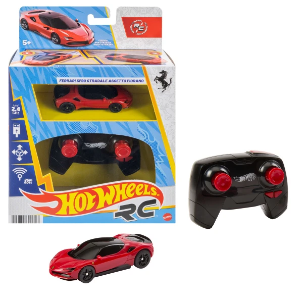 Hot wheels rc automobil de curse 1:64 ferrari sf90 8