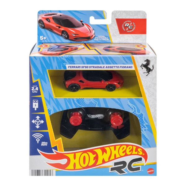Hot wheels rc automobil de curse 1:64 ferrari sf90 3