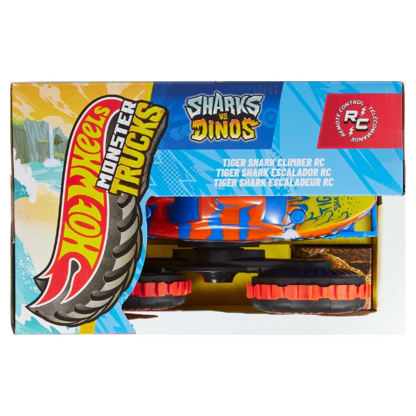Mașină off-road cu telecomandă 1:15 hot wheels monster trucks „rechin-tigru" 6