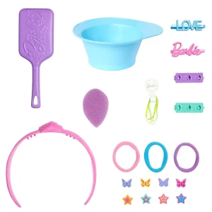 Cap de coafură barbie cu șuvițe colorate Thumbnail 7