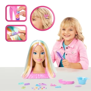 Cap de coafură barbie cu șuvițe colorate Thumbnail 8