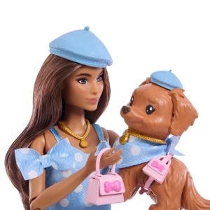 Păpușa barbie "ținute asortate", brunetă cu cățeluș Thumbnail 5
