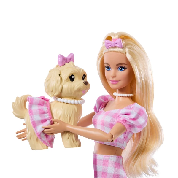Păpușa barbie "ținute asortate", blondă cu cățeluș 6