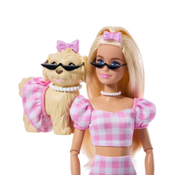 Păpușa barbie "ținute asortate", blondă cu cățeluș 5