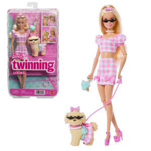 Păpușa barbie "ținute asortate", blondă cu cățeluș