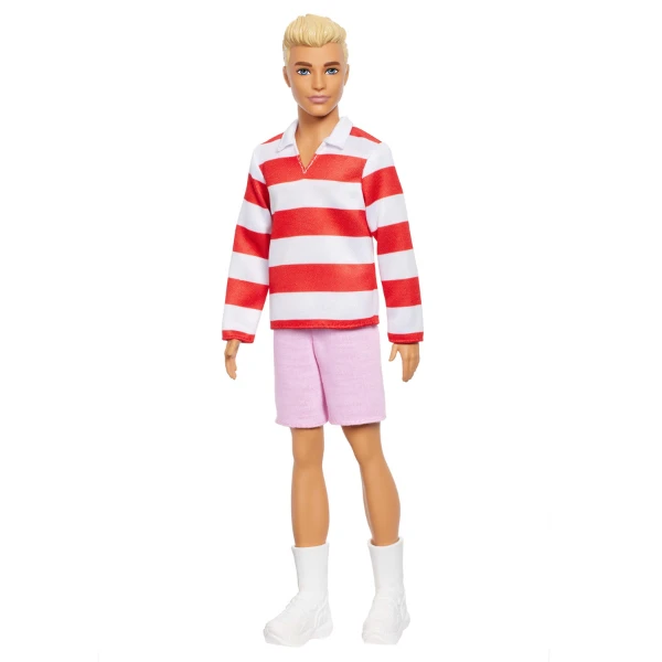 Păpușă ken “fashionist cu părul blond și tricou în dungi” 4