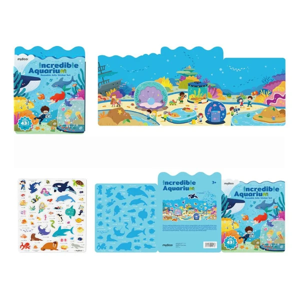 Set de stickere gelatinoase reutilizabile „acvariu uimitor” 4
