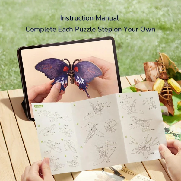 Puzzle 3d din lemn "fluture", 63 elem. 5