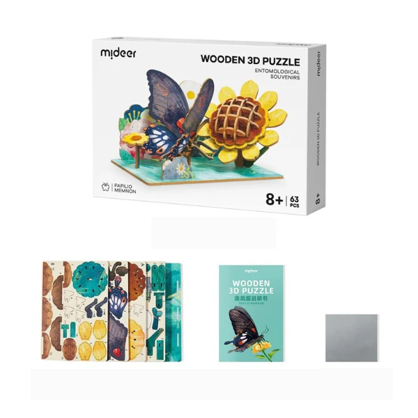 Puzzle 3d din lemn "fluture", 63 elem. 4