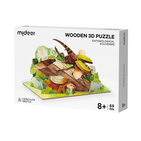 Puzzle 3d din lemn "gândacul hercules", 59 elem. 3