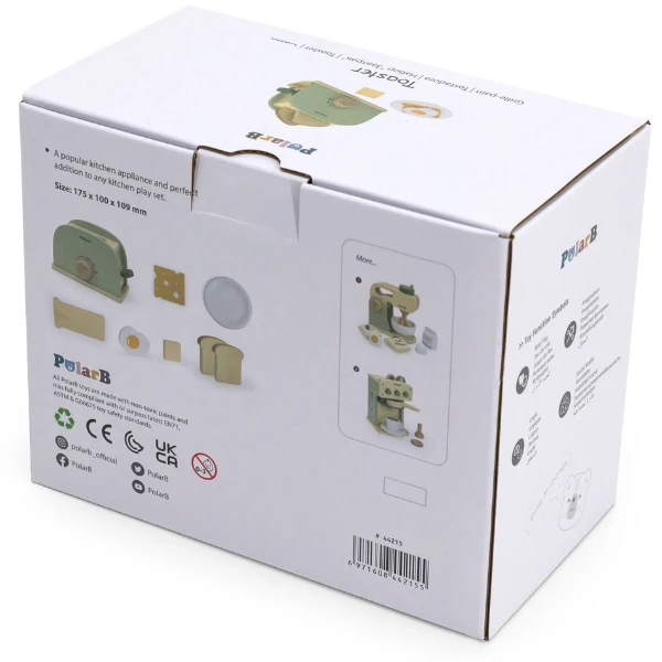 Set de joaca din lemn "mic dejun cu toaster", 7 piese 8